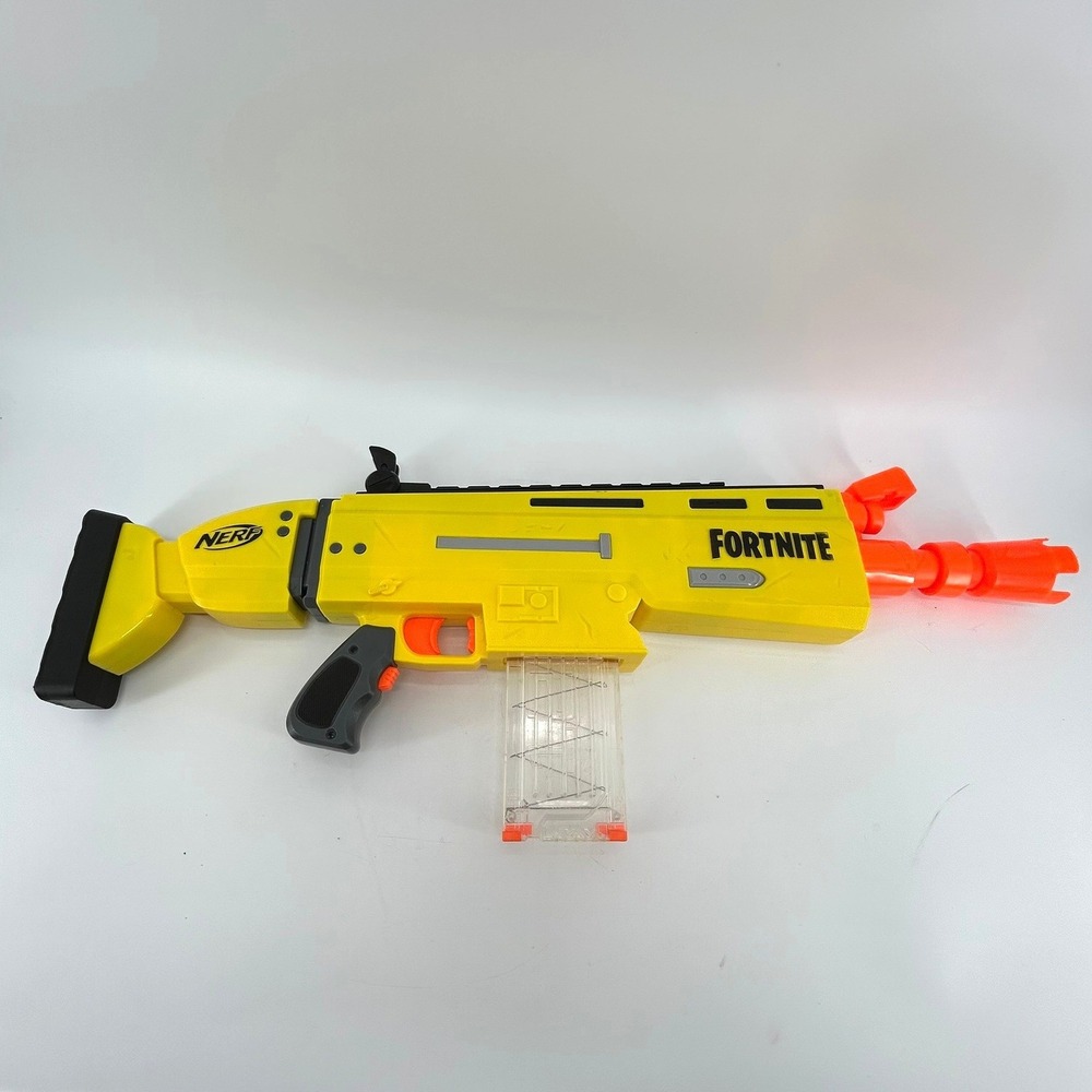 Nerf Fortnite AR-L Motorized Toy Blaster Yellow Dart Gun E6158 Hasbro TESTED